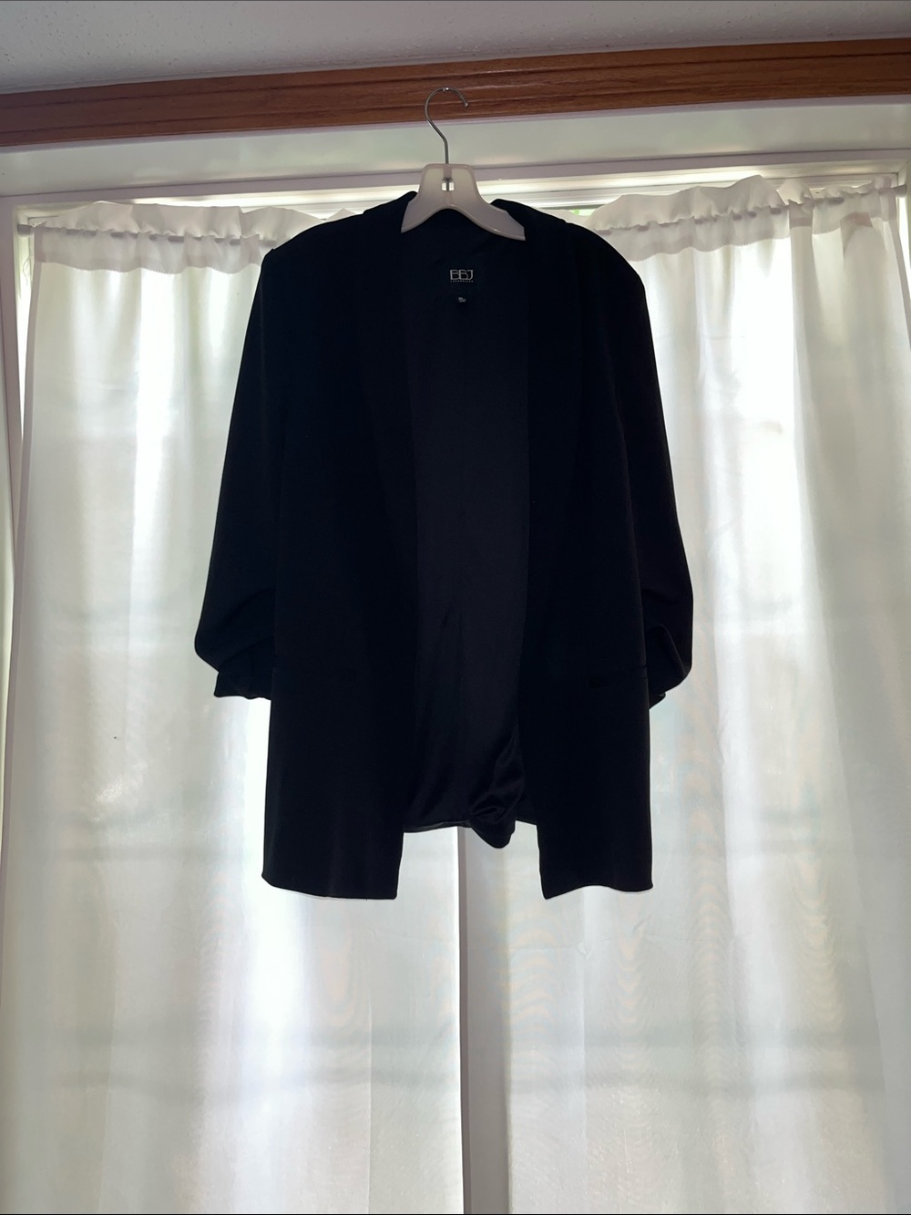 Classic Black Open-Front Women's Blazer Jacket